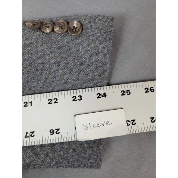 Hickey Freeman Mens Cashmere Sport Coat Jacket Gray Blue‎ 48R